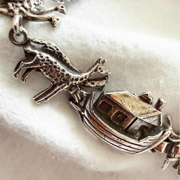 Sterling Silver Noah’s Ark Animal & Boat Bracelet - Picture 16 of 16